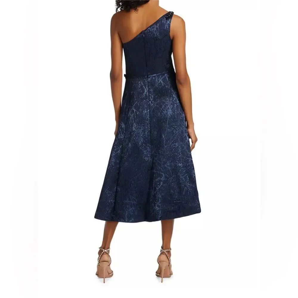 Teri Jon By Rickie Freeman Embellished One-Shoulder Midi-Dress Size 18 — image 4 of 8
